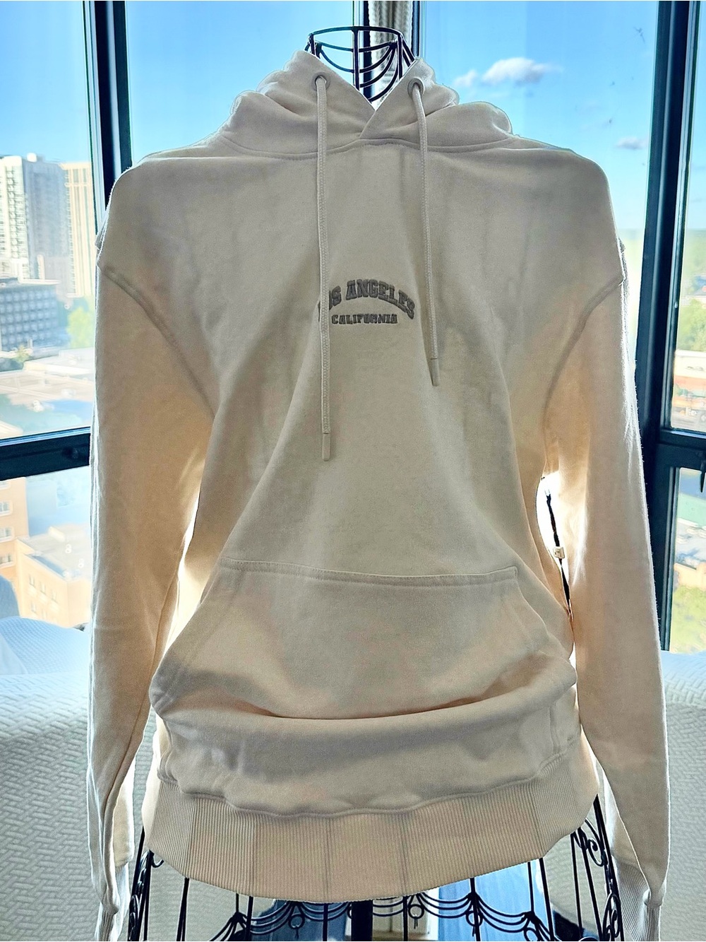 Cream 'Los Angeles California' Embroidered Hoodie by Public Supply